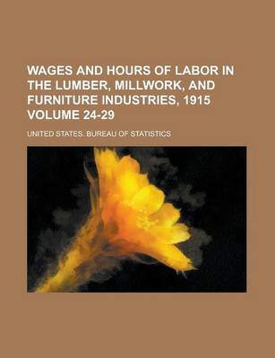 Book cover for Wages and Hours of Labor in the Lumber, Millwork, and Furniture Industries, 1915 Volume 24-29