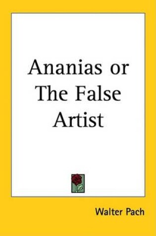 Cover of Ananias or The False Artist