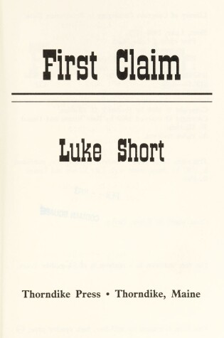 Cover of First Claim