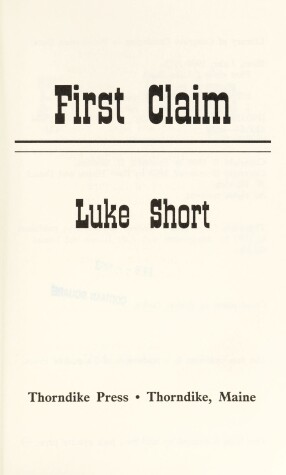 Book cover for First Claim