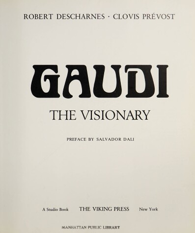 Book cover for Gaudi, the Visionary
