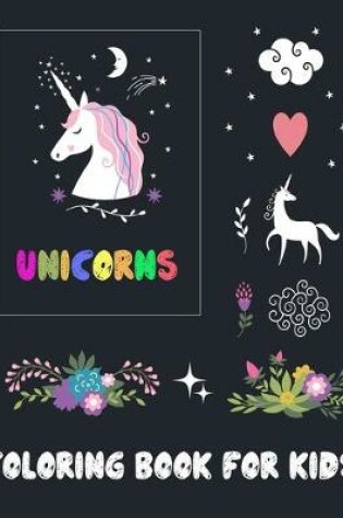 Cover of unicorns coloring book for kids