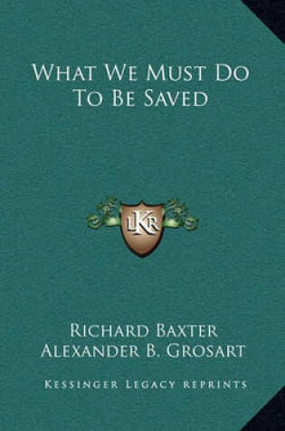 Cover of What We Must Do to Be Saved