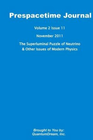 Cover of Prespacetime Journal Volume 2 Issue 11