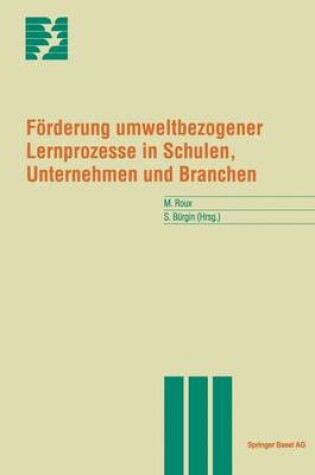 Cover of Förderung umweltbezogener Lernprozesse in Schulen, Unternehmen und Branchen