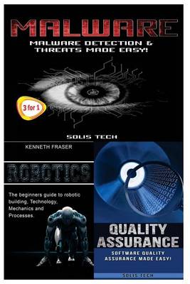 Book cover for Malware + Robotics + Quality Assurance