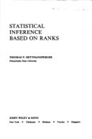 Cover of Statistical Inference Based on Ranks