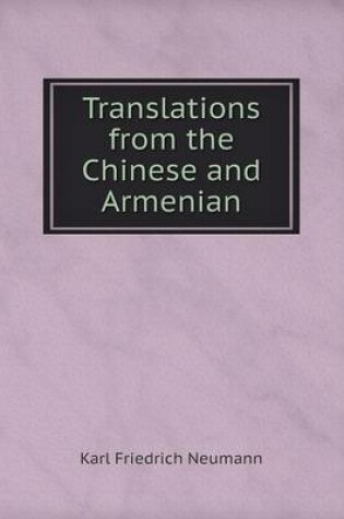 Cover of Translations from the Chinese and Armenian