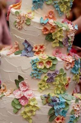 Book cover for Wedding Cake with Many Colored Flower Petals Journal