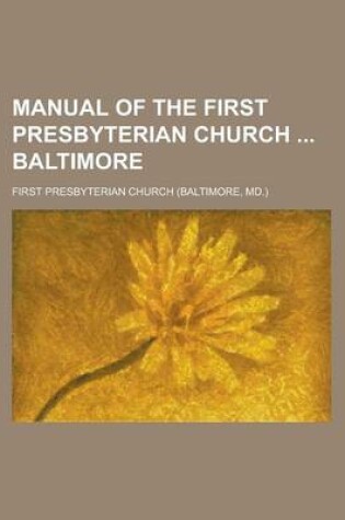 Cover of Manual of the First Presbyterian Church Baltimore