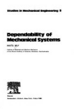 Cover of Dependability of Mechanical Systems