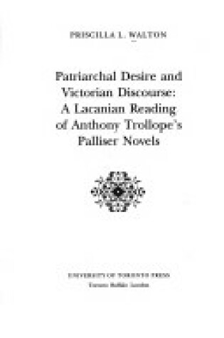 Cover of Patriarchal Desire and Victorian Discourse