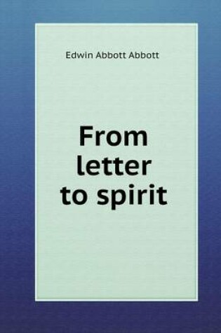 Cover of From letter to spirit