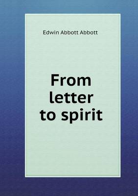 Book cover for From letter to spirit