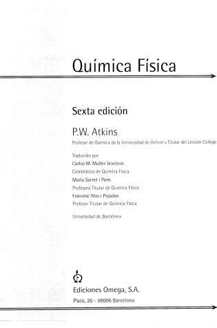 Cover of Quimica Fisica (6ta. Edic.)