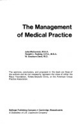 Cover of Management of Medical Practice