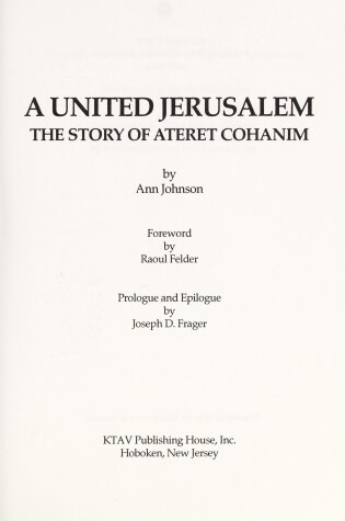 Cover of A United Jerusalem