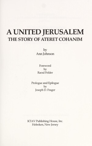 Book cover for A United Jerusalem