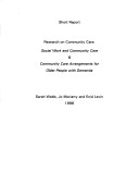 Book cover for Research on Community Care