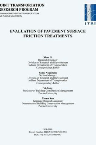 Cover of Evaluation of Pavement Surface Friction Treatments