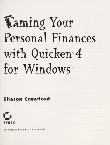 Book cover for Taming Your Personal Finances with Quicken X for Windows