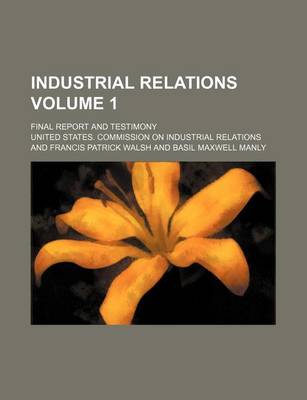 Book cover for Industrial Relations Volume 1; Final Report and Testimony