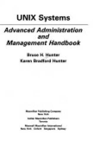 Cover of UNIX Systems Advanced Administration and Management Handbook