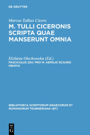 Cover of Pro M. Aemilio Scauro Oratio