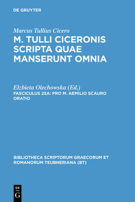 Cover of Pro M. Aemilio Scauro Oratio