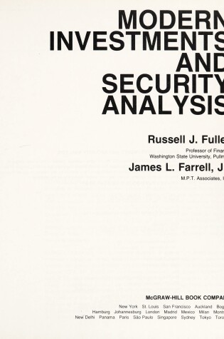 Cover of Modern Investments and Security Analysis