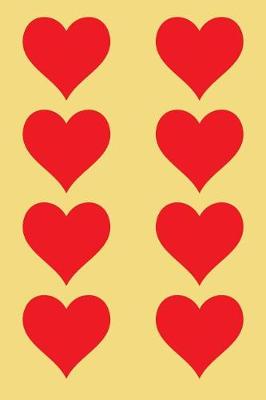 Book cover for 100 Page Unlined Notebook - Red Hearts on Banana