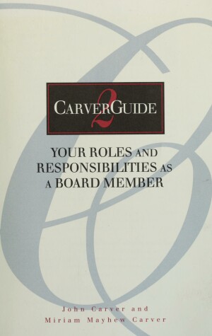 Cover of Your Roles and Responsibilities as a Board Member