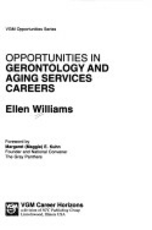 Cover of Opportunities in Gerontology and Aging Services Careers