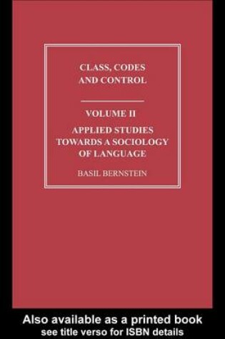 Cover of Applied Studies Towards a Sociology of Language