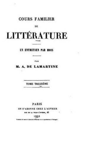 Cover of Cours familier de litterature, une entretien par mois