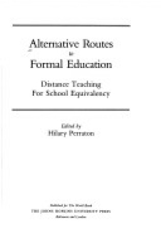 Cover of Alternative Routes to Formal Education