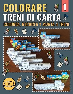 Cover of Colorare Treni di Carta 1