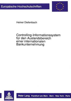 Book cover for Controlling-Informationssystem Fuer Den Auslandsbereich Einer Internationalen Bankunternehmung