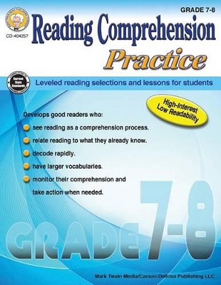 Cover of Reading Comprehension Practice, Grades 7-8