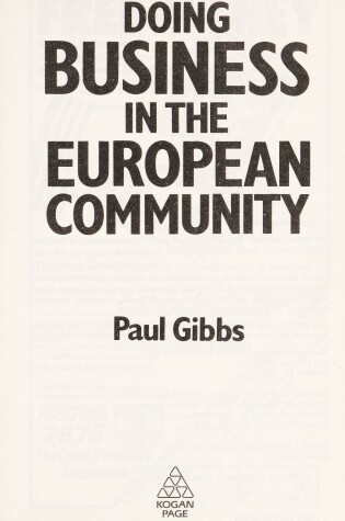 Cover of Doing Business in the European Community