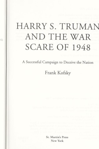 Cover of Harry S. Truman and the War Scare of 1948