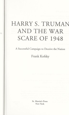 Book cover for Harry S. Truman and the War Scare of 1948