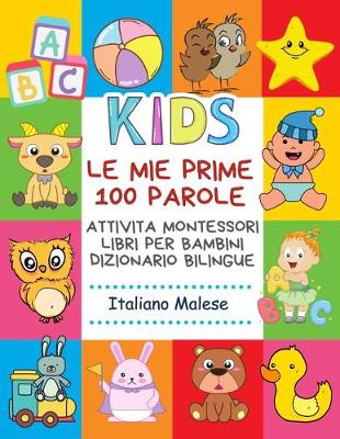 Book cover for Le Mie Prime 100 Parole Attivita Montessori Libri Per Bambini Dizionario Bilingue Italiano Malese