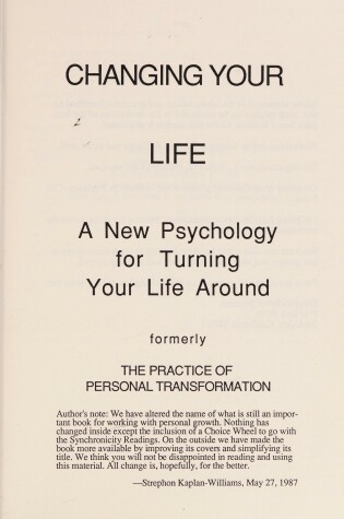 Cover of Changing Your Life