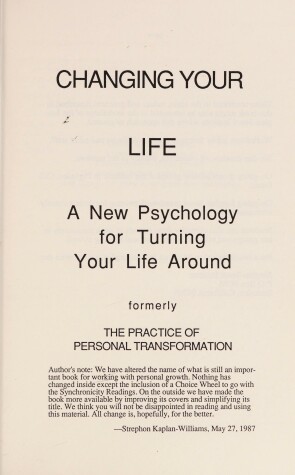 Book cover for Changing Your Life