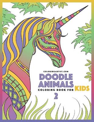 Book cover for Doodle Animals Coloring Book for Kids 2