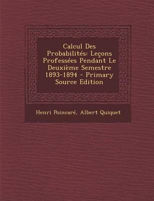 Book cover for Calcul Des Probabilites