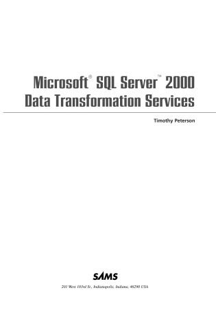 Cover of Microsoft SQL Server 2000 Data Transformation Services