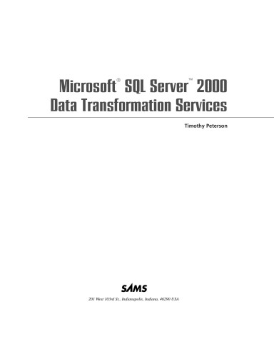 Book cover for Microsoft SQL Server 2000 Data Transformation Services