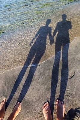 Book cover for Shadow of Couple Holding Hands on Beach Journal